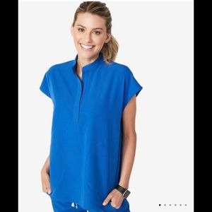 💙 Rafaela Mandarin Collar Scrub Top, Royal Blue💙